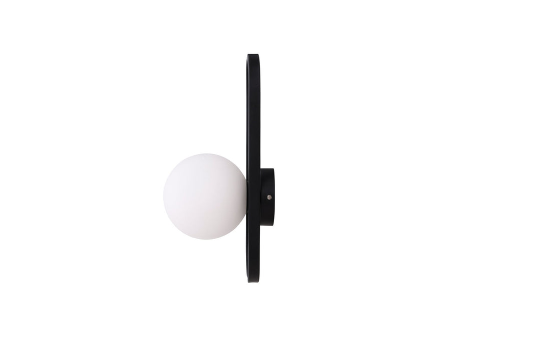 Venture Home Alpes Wall Lamp - Black / White glass