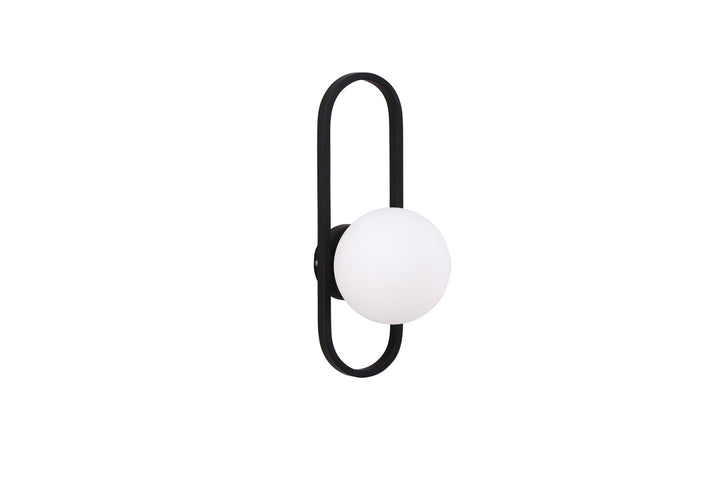 Venture Home Alpes Wall Lamp - Black / White glass