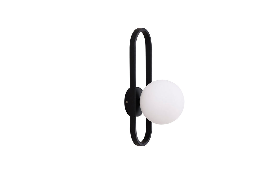 Venture Home Alpes Wall Lamp - Black / White glass