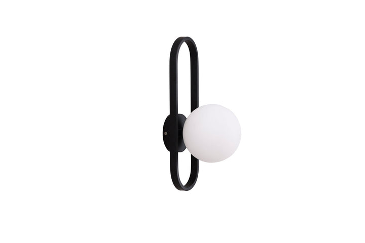 Venture Home Alpes Wall Lamp - Black / White glass