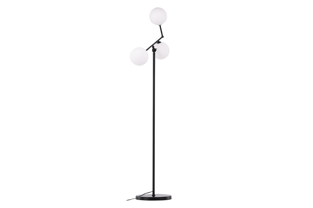 Venture Home Marsan Floor Lamp - Black / White glass