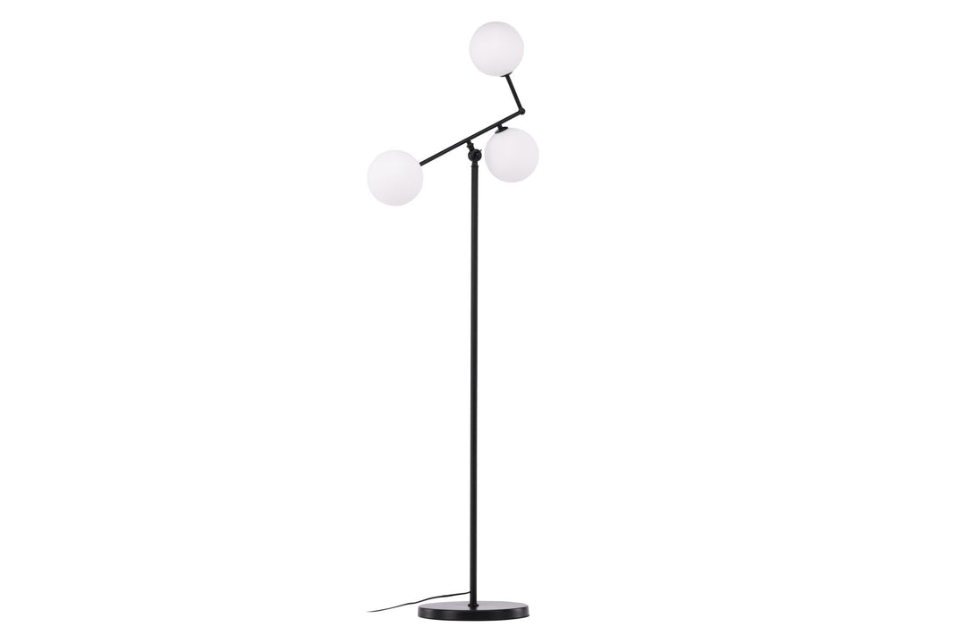 Venture Home Marsan Floor Lamp - Black / White glass
