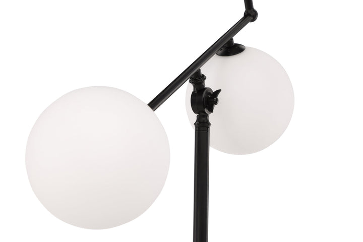 Venture Home Marsan Floor Lamp - Black / White glass