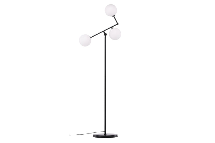 Venture Home Marsan Floor Lamp - Black / White glass