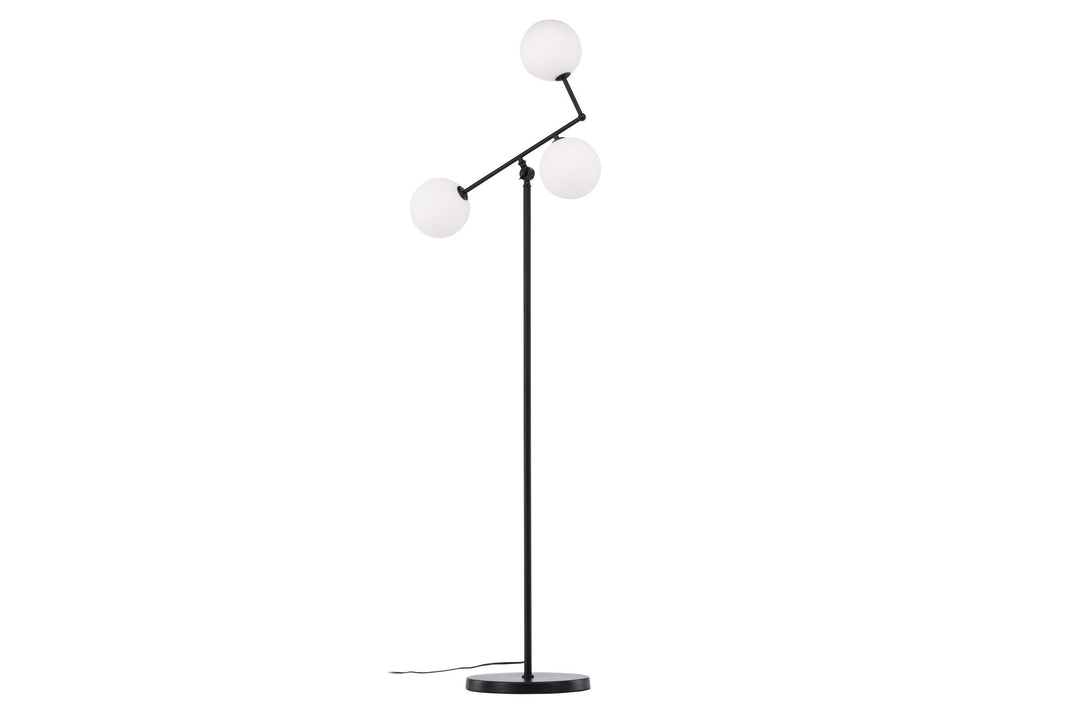 Venture Home Marsan Floor Lamp - Black / White glass