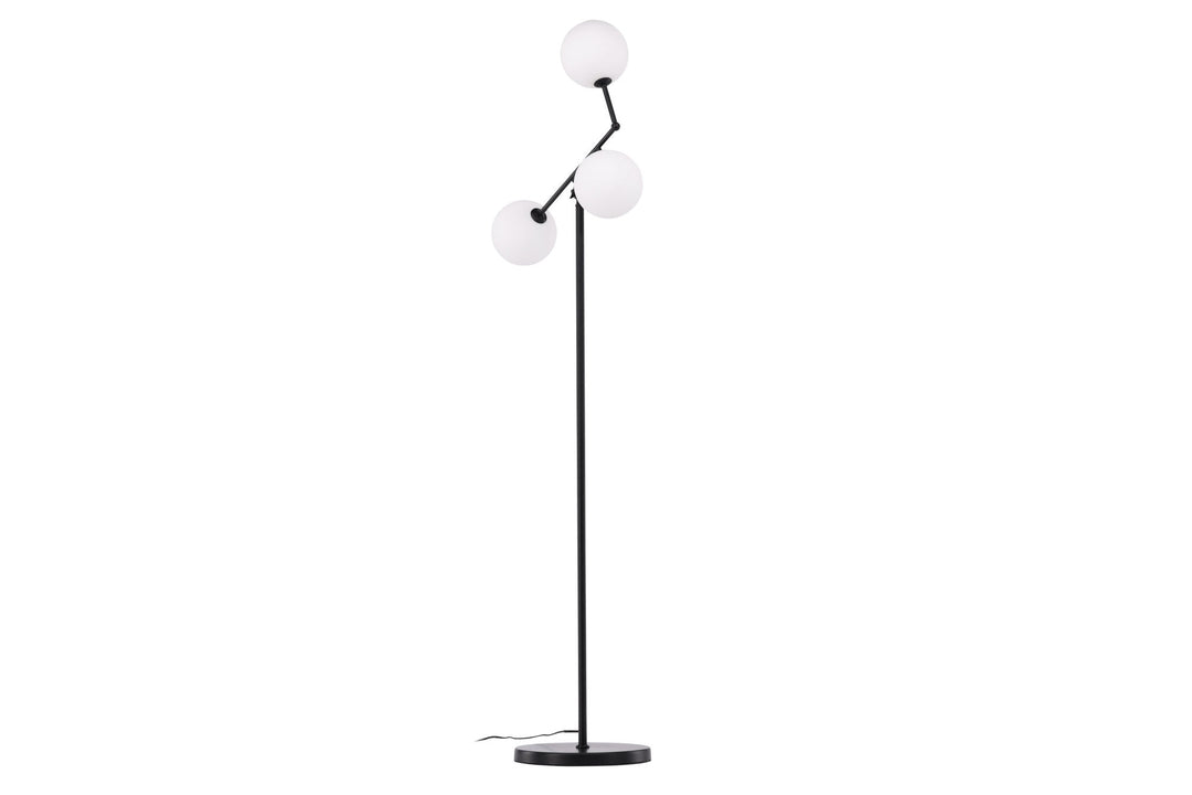 Venture Home Marsan Floor Lamp - Black / White glass