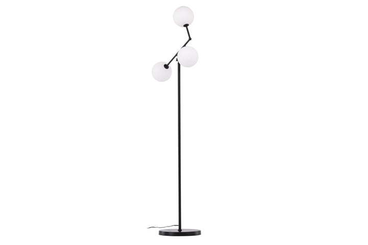 Venture Home Marsan Floor Lamp - Black / White glass