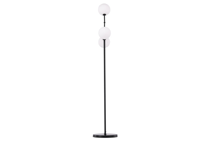 Venture Home Marsan Floor Lamp - Black / White glass