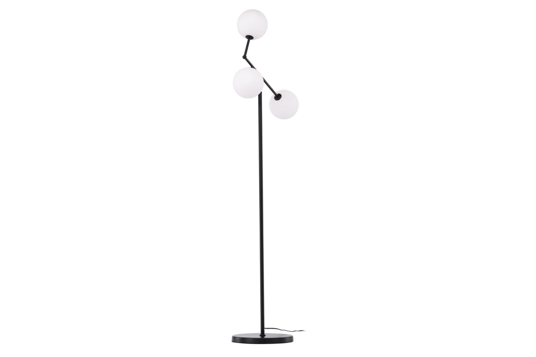 Venture Home Marsan Floor Lamp - Black / White glass