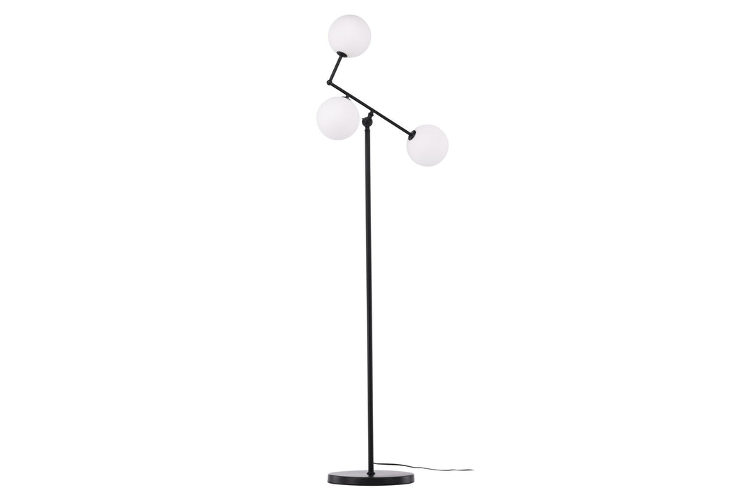 Venture Home Marsan Floor Lamp - Black / White glass