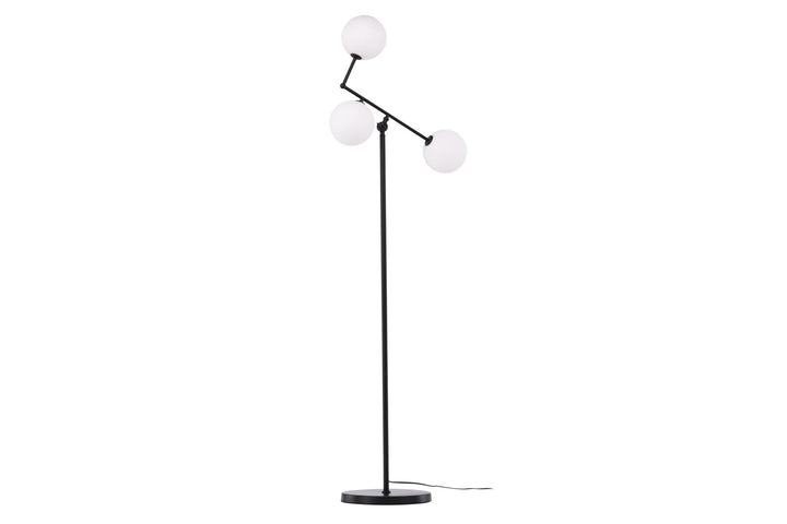 Venture Home Marsan Floor Lamp - Black / White glass