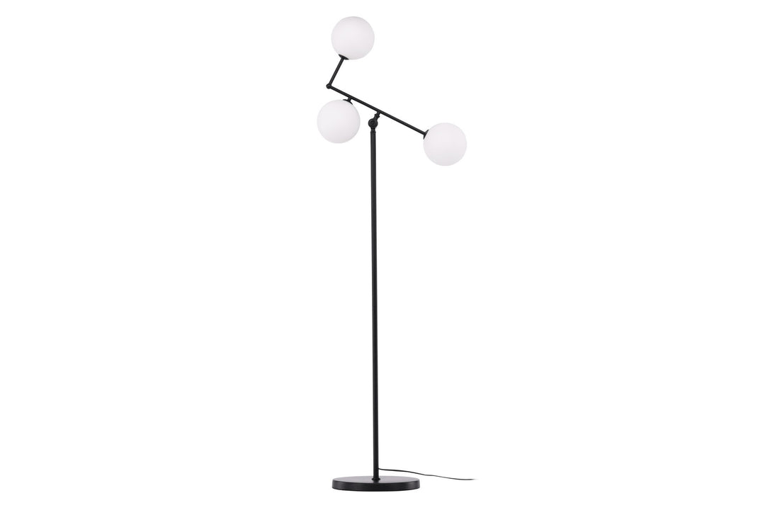 Venture Home Marsan Floor Lamp - Black / White glass