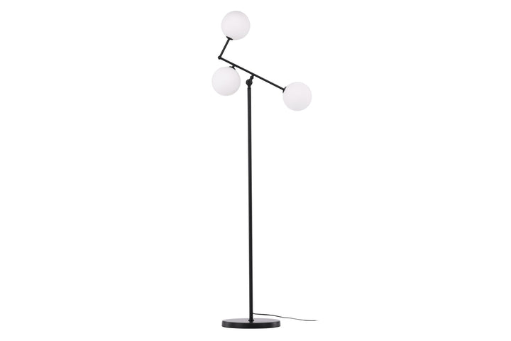 Venture Home Marsan Floor Lamp - Black / White glass