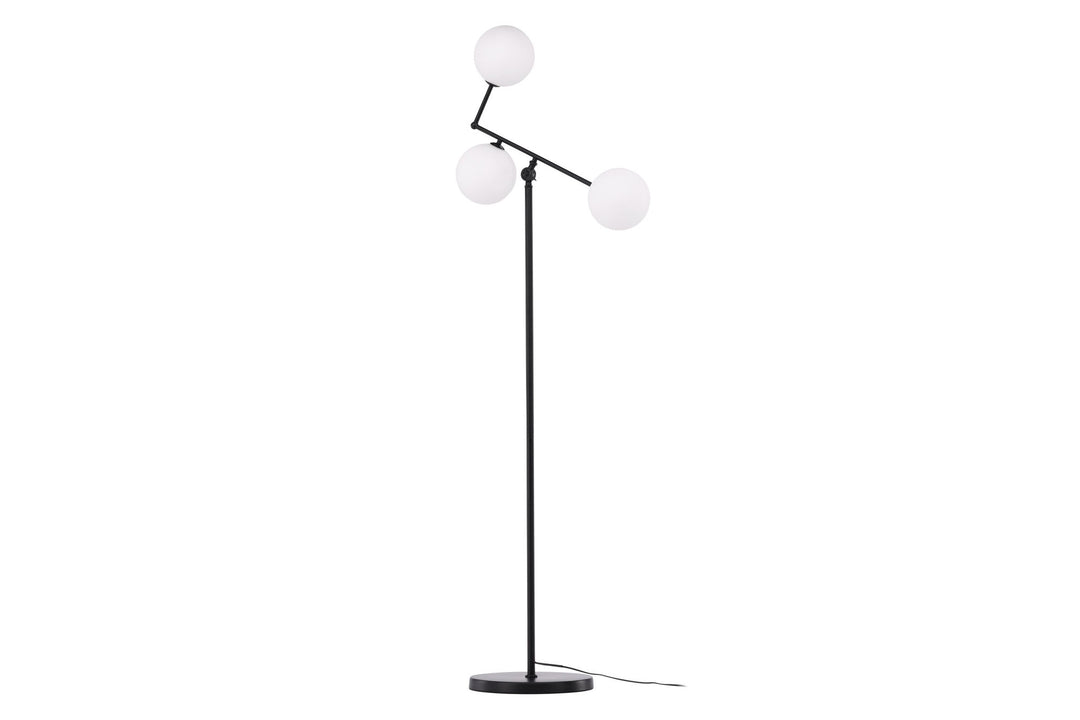 Venture Home Marsan Floor Lamp - Black / White glass