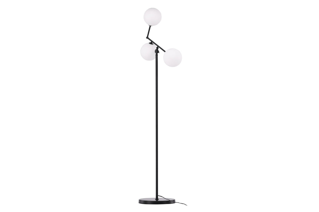 Venture Home Marsan Floor Lamp - Black / White glass