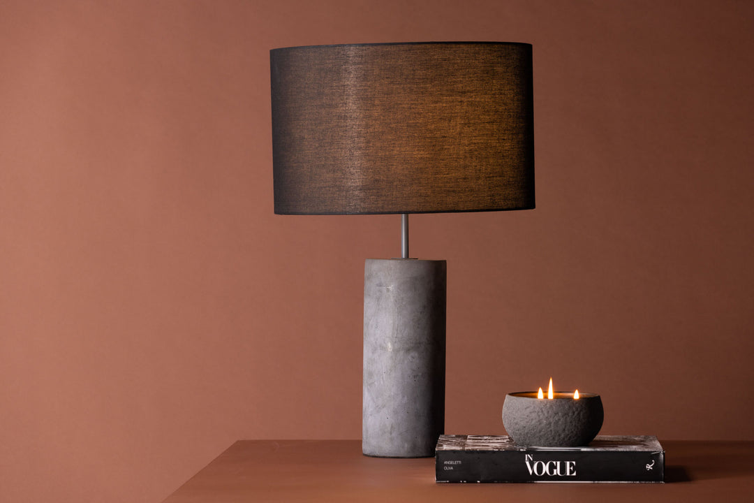 Venture Home Nancy Table Lamp - Grey / Black fabric