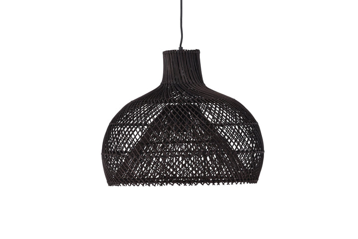Venture Home Laroche Pendant Lamp - Black / Black darkbrown rattan