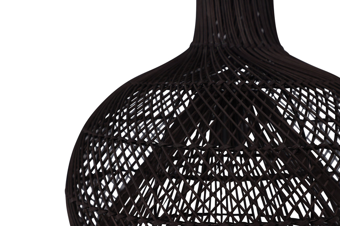 Venture Home Laroche Pendant Lamp - Black / Black darkbrown rattan