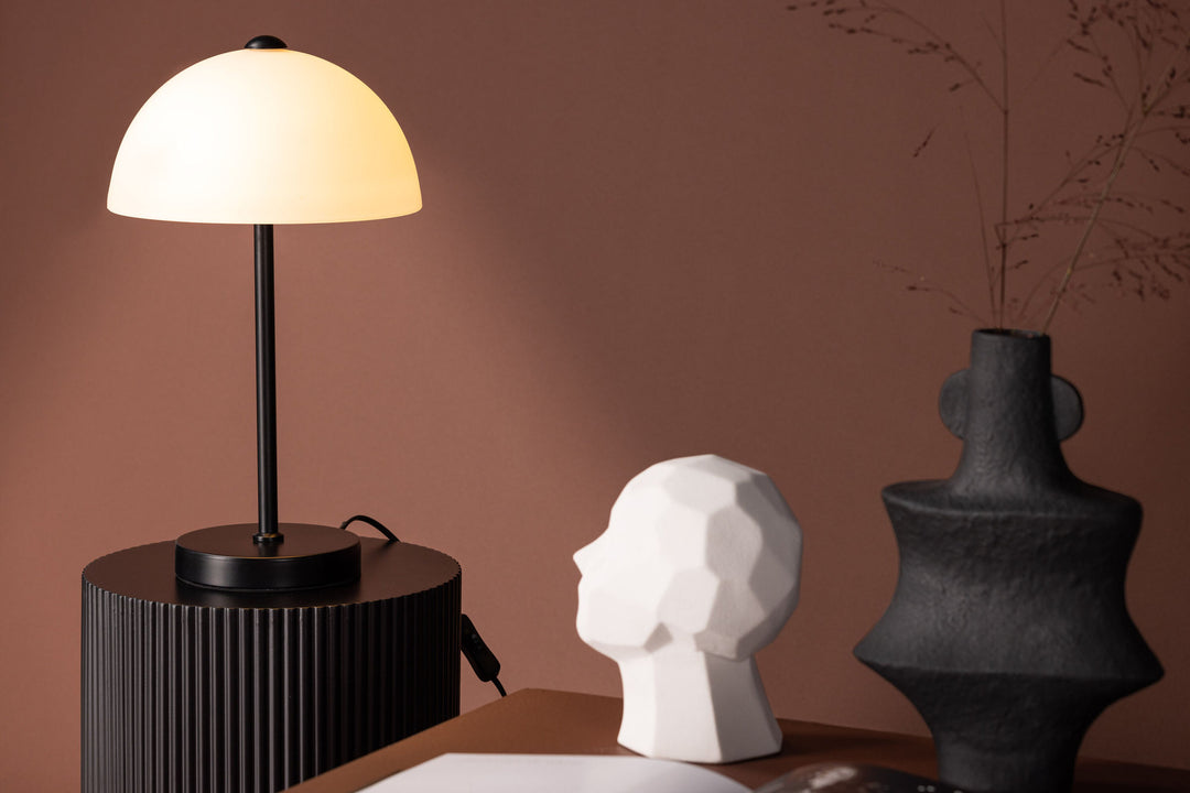 Venture Home Ferrand Table Lamp - Black / White glass