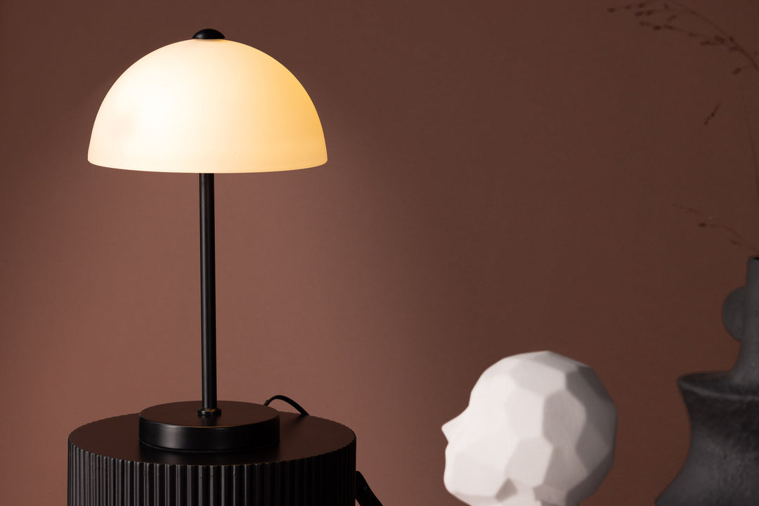 Venture Home Ferrand Table Lamp - Black / White glass