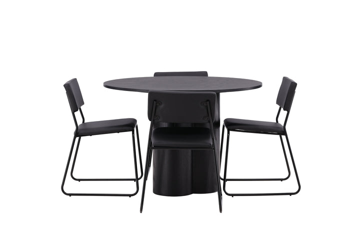 Venture Home OliviaDiningTable-Black/BlackVeneer+KenthChair-Black/BlackPU_4