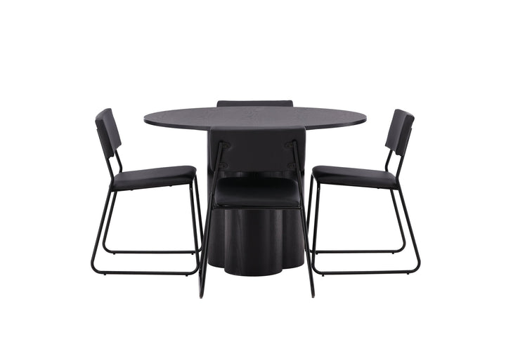 Venture Home OliviaDiningTable-Black/BlackVeneer+KenthChair-Black/BlackPU_4