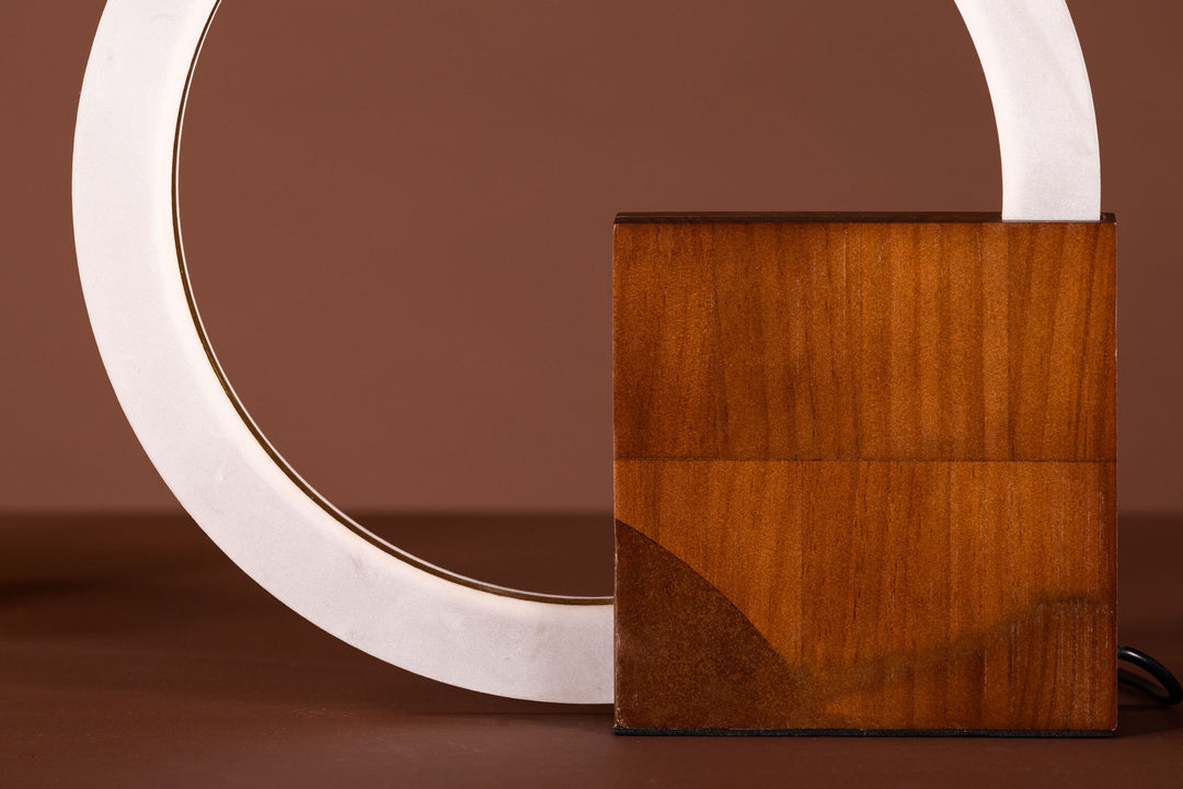 Venture Home Brive Table Lamp - Dark walnut/Mocca / White acrylic