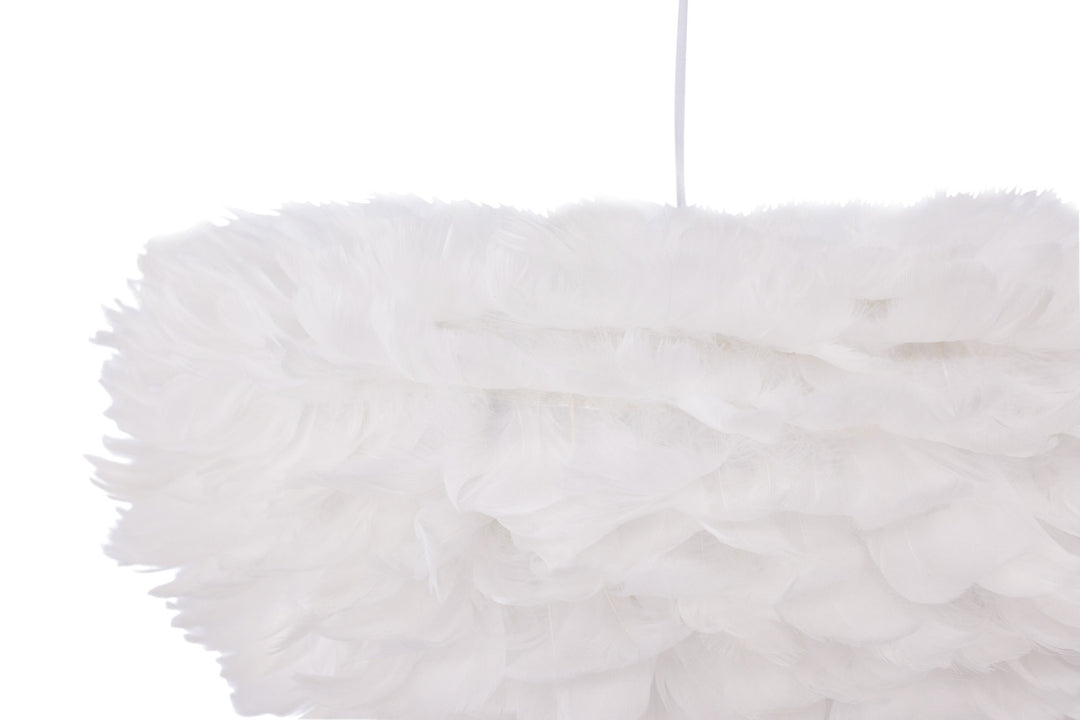 Venture Home Nicola - Large Pendant Lamp - White / White artificial feather