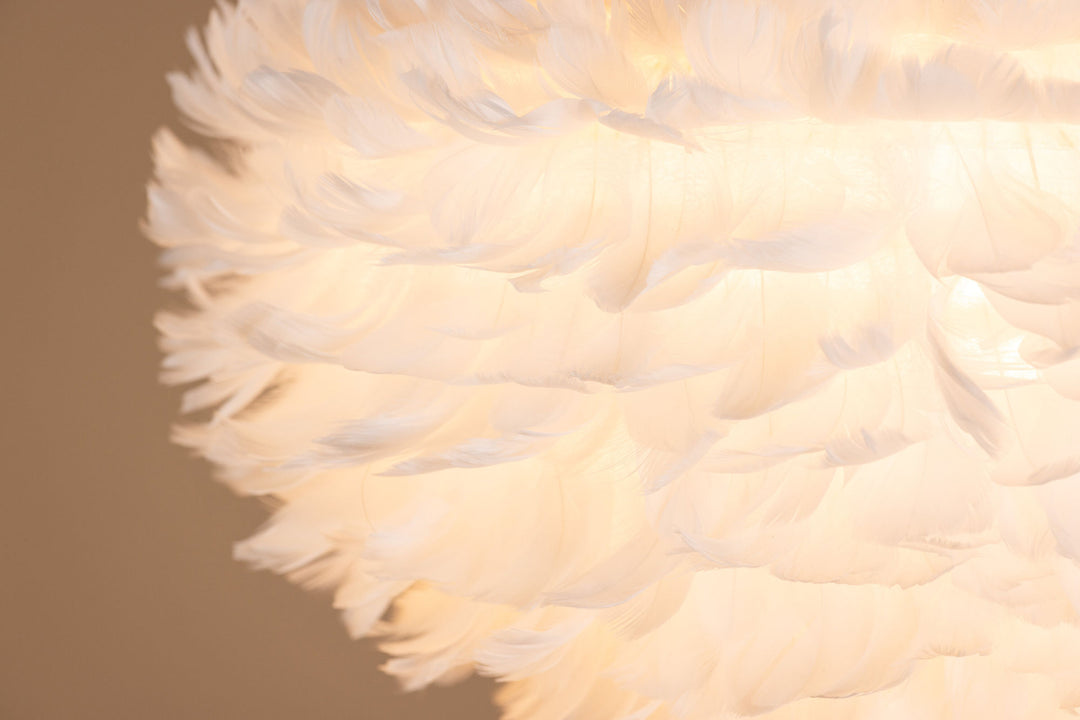 Venture Home Nicola - Large Pendant Lamp - White / White artificial feather
