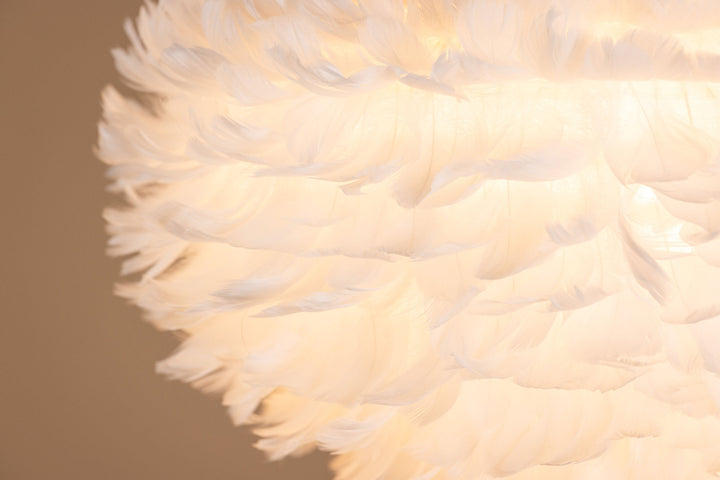 Venture Home Nicola - Large Pendant Lamp - White / White artificial feather