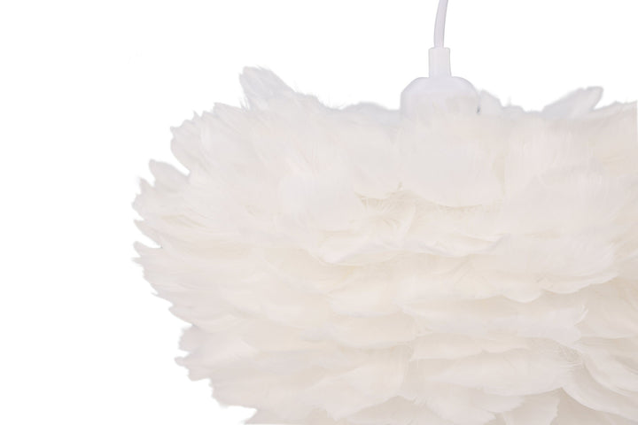 Venture Home Nicola - Small Pendant Lamp - White / White artificial feather