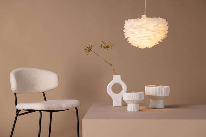 Venture Home Nicola - Small Pendant Lamp - White / White artificial feather