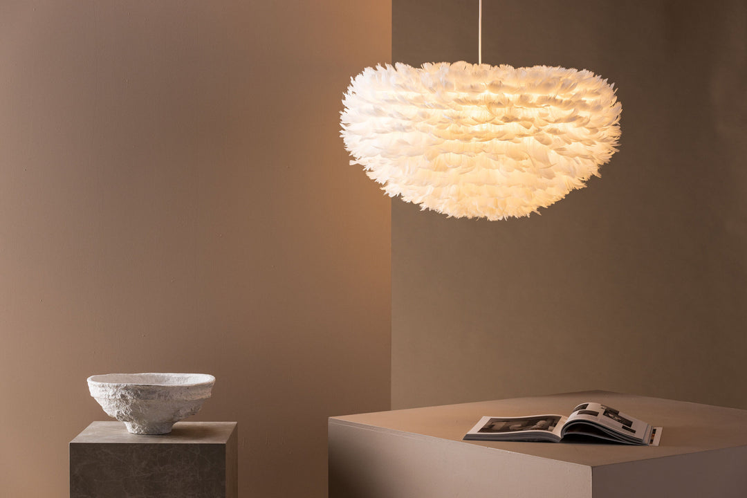 Venture Home Nicola - X-Large Pendant Lamp - White / White artificial feather