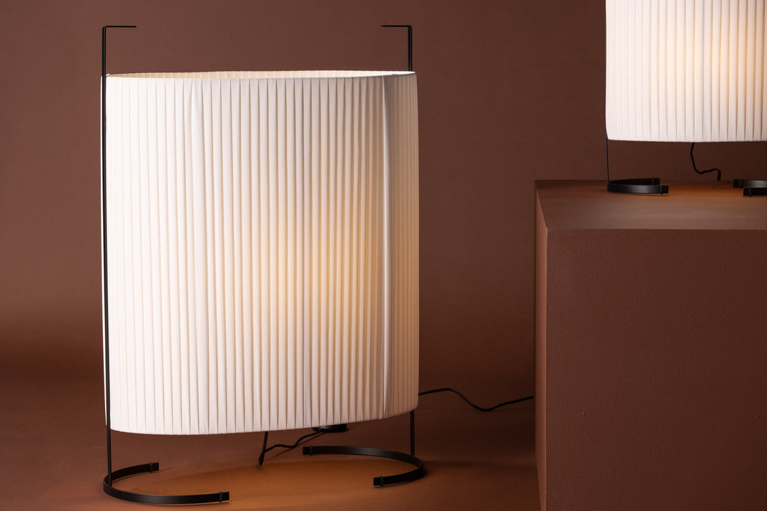 Venture Home Rennes - Large Floor Lamp - Black / White fabric