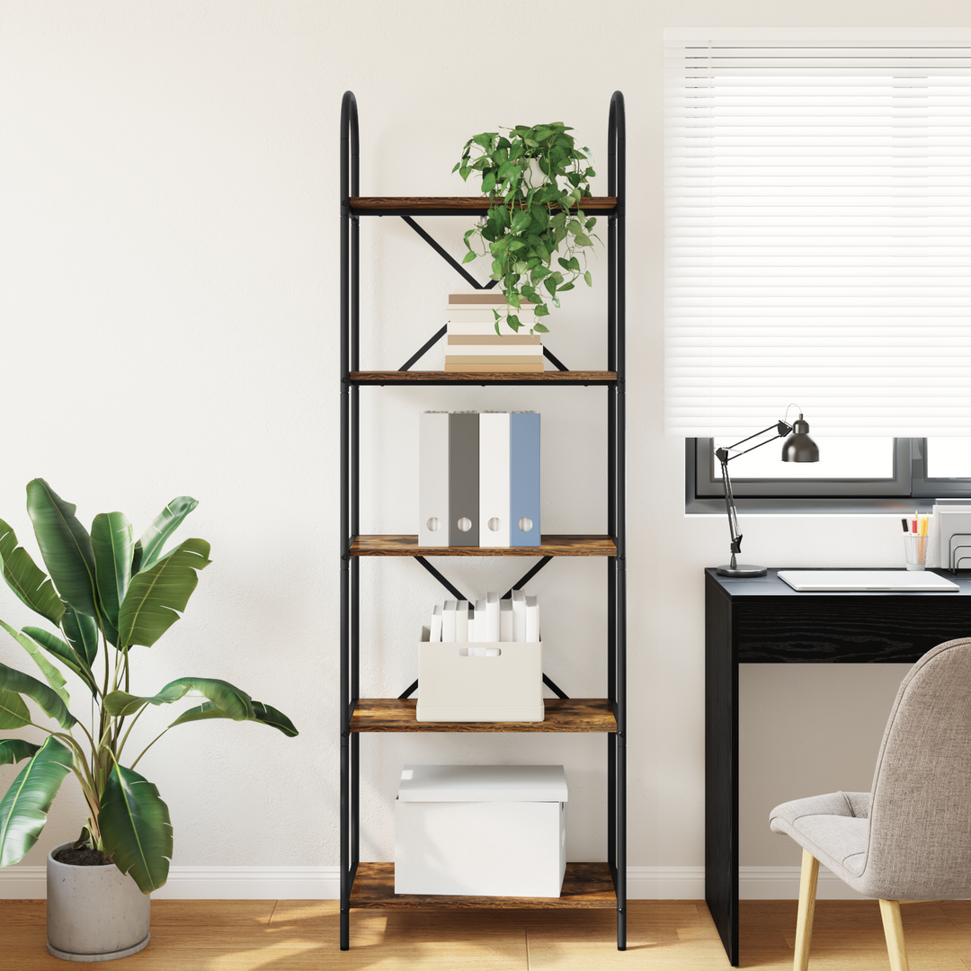 Bogreol Røget eg 60 x 30 x 183 cm Konstrueret træ