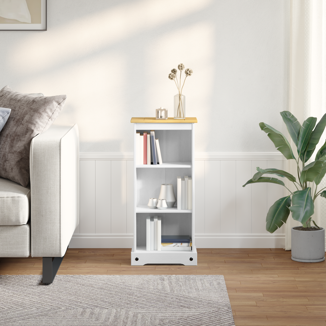 Bogreol Hvid 46 x 29 x 100 cm Massiv fyrretræ