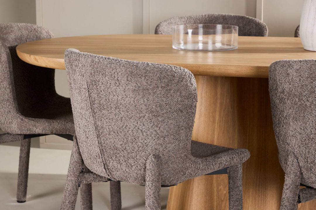 Venture Home Stjärnö Table - Nature with 6 Astoria Chair - Brown
