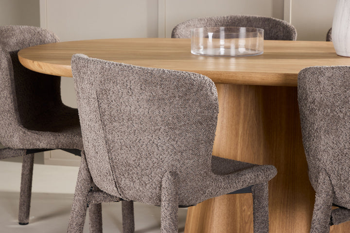 Venture Home Stjärnö Table - Nature with 6 Astoria Chair - Brown