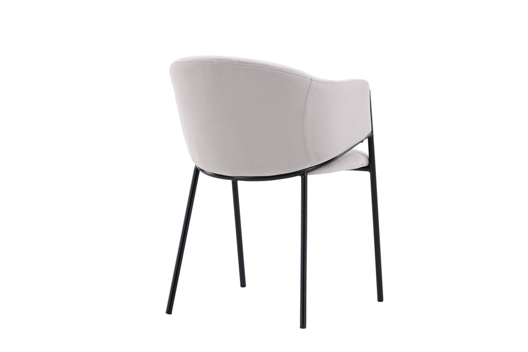 Venture Home Evelina Dining Chair 2-pack - Black / Light grey Velvet