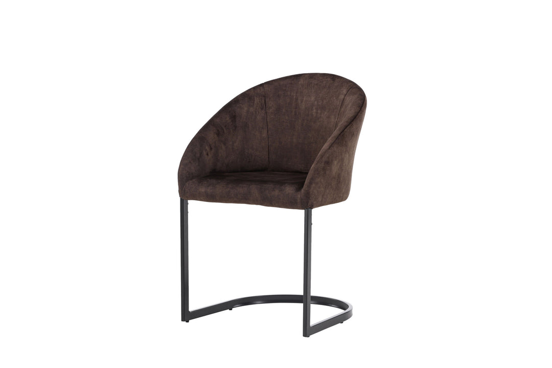 Venture Home Evening Dining Chair 2-pack - Matte brown / Brown Fabric
