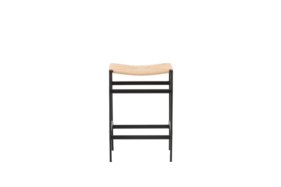 Venture Home Polly Bar Chair 2-pack - Black / Nature Rubberwood , Seat Rope