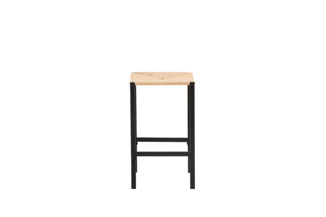 Venture Home Polly Bar Chair 2-pack - Black / Nature Rubberwood , Seat Rope