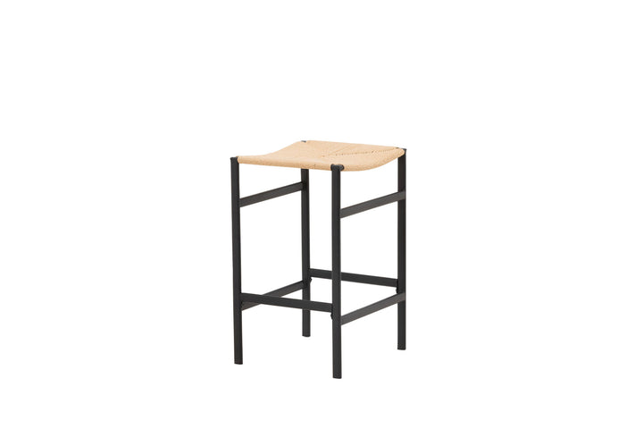 Venture Home Polly Bar Chair 2-pack - Black / Nature Rubberwood , Seat Rope