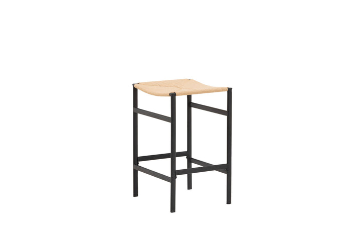 Venture Home Polly Bar Chair 2-pack - Black / Nature Rubberwood , Seat Rope