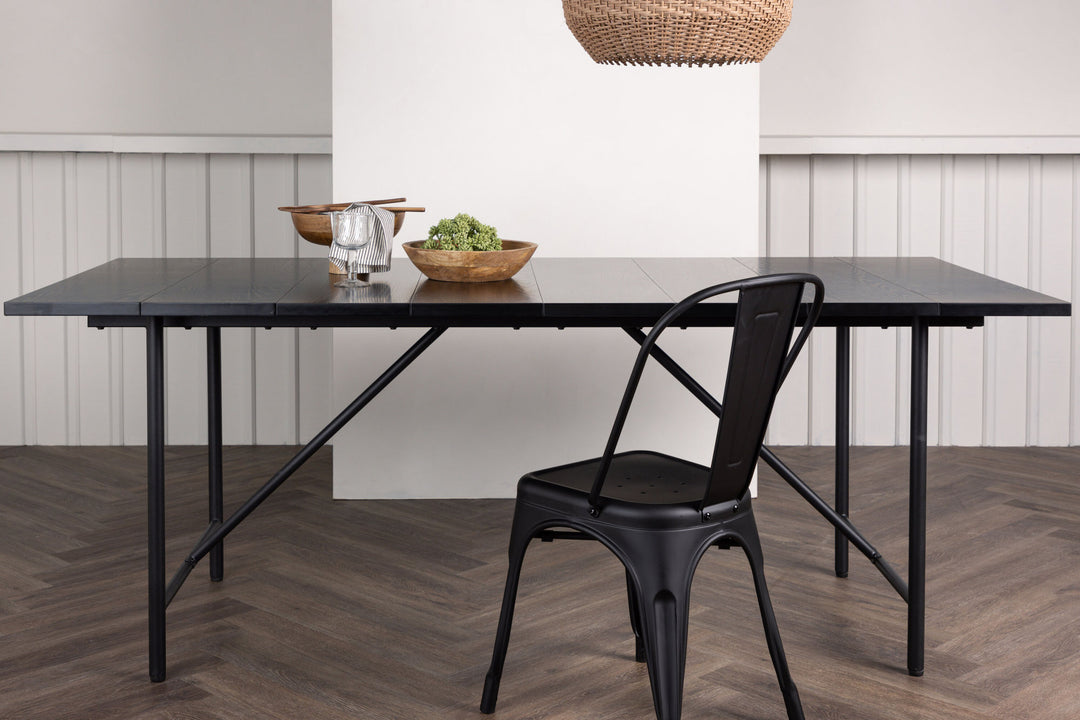 Venture Home Astrid Dining Table 200*75 - Matte black / Matte black MDF with veneer