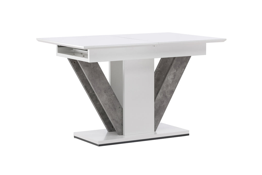 Venture Home Disa Dining Table 120/160*80 - White / Grey MDF