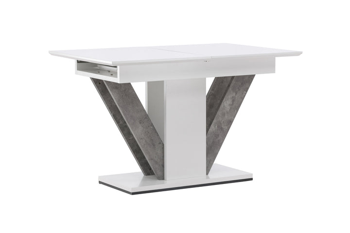 Venture Home Disa Dining Table 120/160*80 - White / Grey MDF