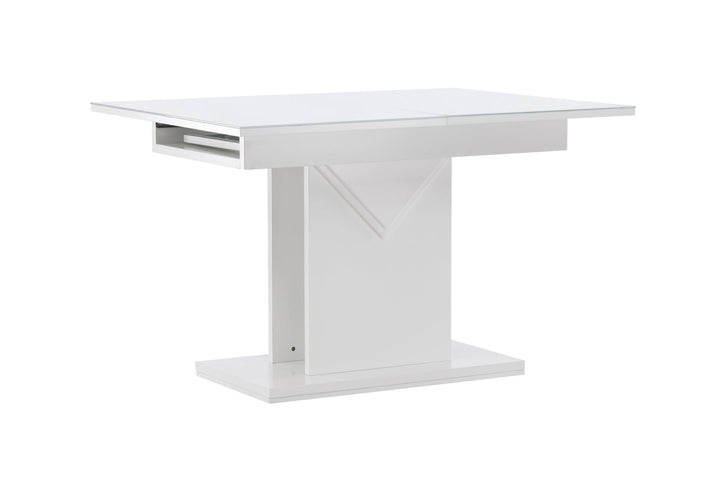 Venture Home Pluto Dining Table 120/160*90- White / MDF Glass