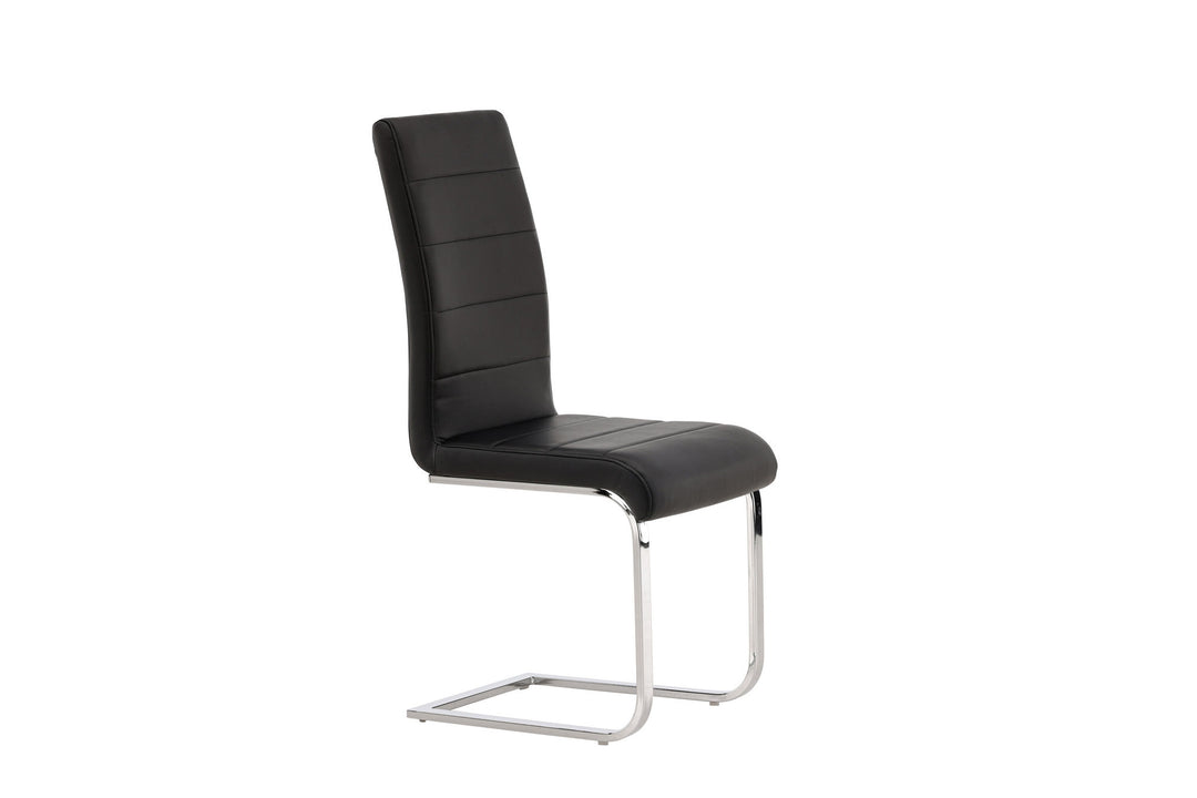 Venture Home Tempo Dining Chair 2-pack - Chromed leg / Black PU