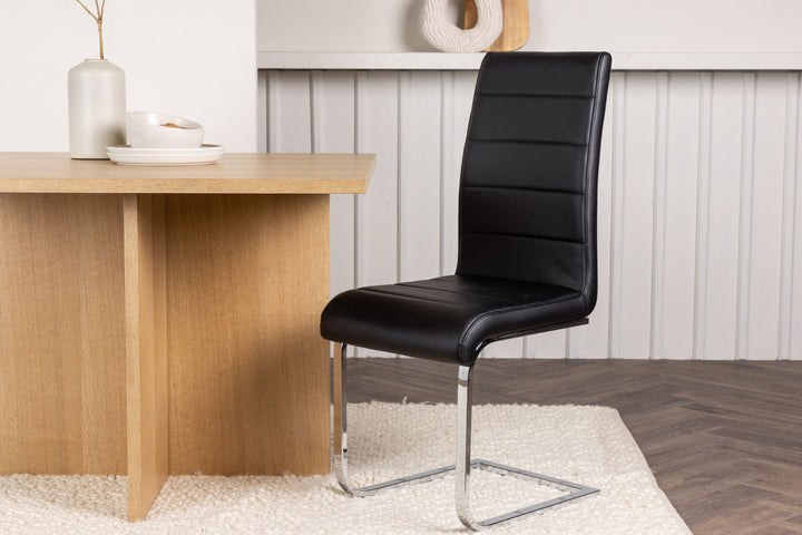 Venture Home Tempo Dining Chair 2-pack - Chromed leg / Black PU